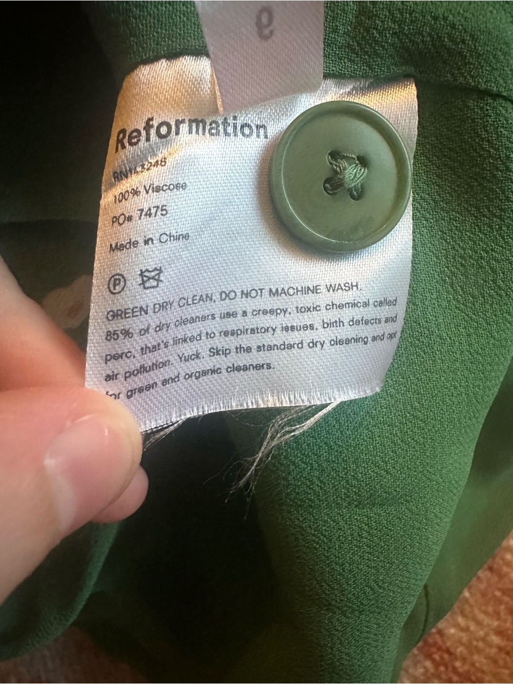 Reformation Wilma midi dress green floral size 6 - Picture 6 of 8